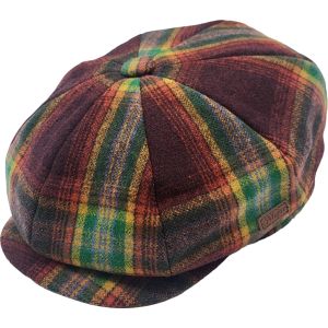 Multicolour Checked Newsboy Cap