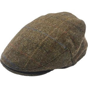 100% Wool Checked Flat Cap