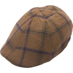 Check Tweed 6-Panel Flat Cap