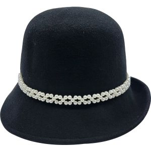 Womens Wool Felt Cloche Hat