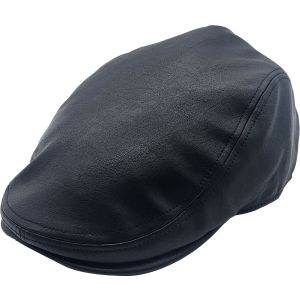 Classic Faux Leather Flat Cap