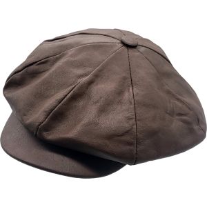 Big Apple Leather Newsboy Cap
