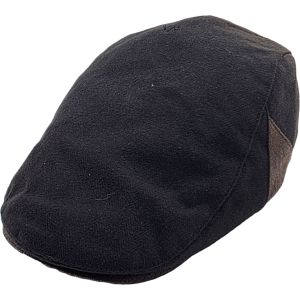 Plain Newsboy Cap with Faux Leather Peak