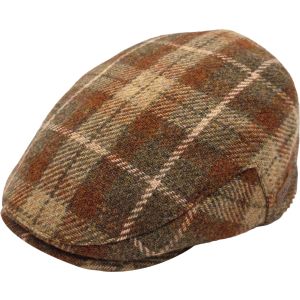 100% Wool Check Tweed Flat Cap