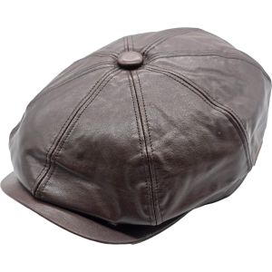 Genuine Leather Newsboy Cap