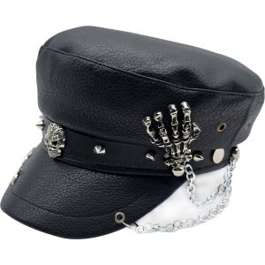 Captain Breton Sailor Cap – Punk Studded Skull Design