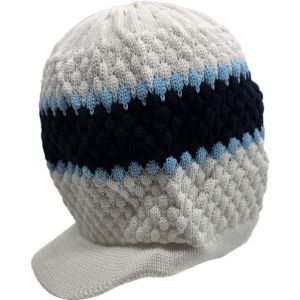Rasta Knitted Beanie Hat with Peak