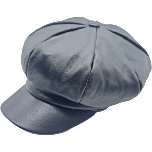 Classic Leather Newsboy Cap
