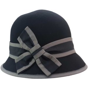 Womens Wool Felt Vintage Cloche Hat