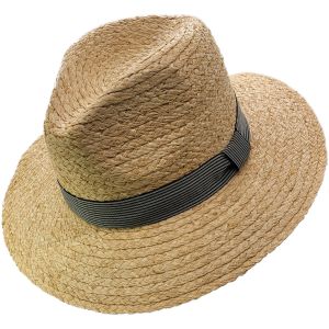 Adjustable Summer Fedora Hat with Stripe Ribbon