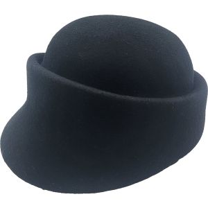 Womens Wool Felt Peaked Cloche Hat