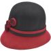 Womens Wool Felt Vintage Cloche Hat - Black Top