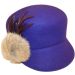 Womens Wool Felt Peaked Cloche Hat - Purple