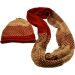 Thick Beanie & Looped Scarf - Burgundy
