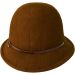 Womens Wool Felt Vintage Cloche Hat - Brown