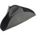 Black Army Military Tricorn Wool Felt Hat