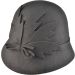 Womens Wool Felt Vintage Cloche Hat - Black