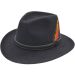 Black Wool Felt Fedora Hat