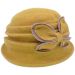 Womens Wool Vintage Cloche Hat - Mustard