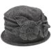 Womens Wool Vintage Cloche Hat - Grey