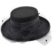 Womens Vintage Wool Felt Cloche Hat-Black