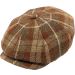 100% Wool Check Tweed Newsboy Cap