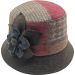 Vintage Wool Cloche Bucket Hat with Floral Accent