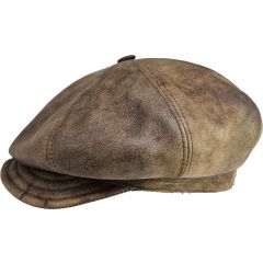 Classic Leather Newsboy Cap