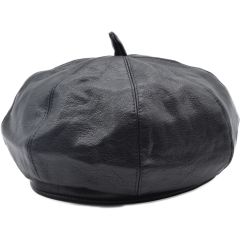 Classic Faux Leather Beret 