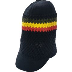 Pan African Large Knitted Peaked Rasta Hat