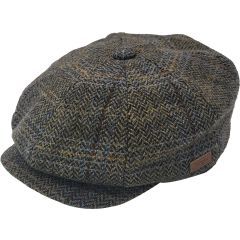 Checked Wool Newsboy Cap