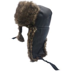 Faux Leather Trapper Hat