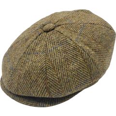 Check Herringbone Pattern Newsboy Cap