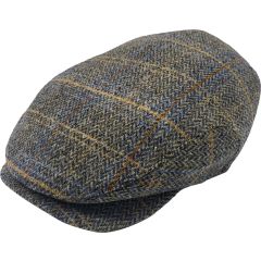 Checked Herringbone Flat Cap