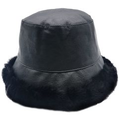 Winter Bucket Hat with Faux Fur