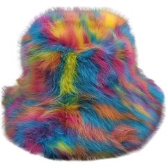 Multi Colour Faux Fur Bucket Hats