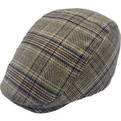 Checked Pattern Flat Cap