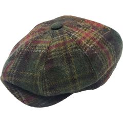 Green Checked Newsboy Cap