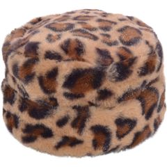 Leopard Print Fleece Faux Fur Hat