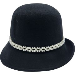 Womens Wool Felt Cloche Hat