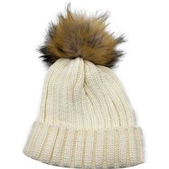 Classic Knitted Beanie with Detachable Pompom