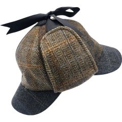 Patchwork Tweed Deerstalker Sherlock Holmes Hat