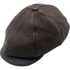 Genuine Leather Newsboy Cap