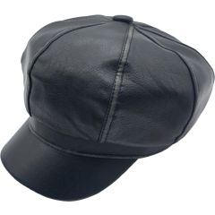 Women’s Faux Leather Newsboy Cap