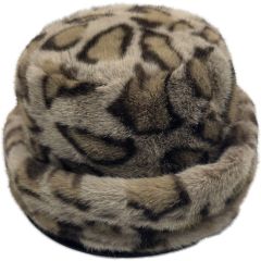 Soft Faux Fur Leopard Print Bucket Hat