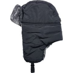 Black PVC Waterproof Trapper Hat