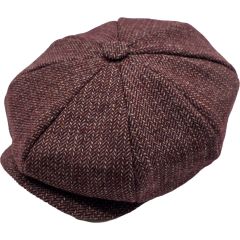 Herringbone Newsboy Cap with Fleece Lining