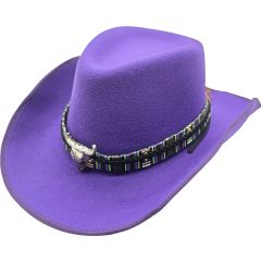 Western Cowboy Hat with Bull Skull Band