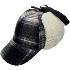 Plaid Winter Cap with Ear Flaps