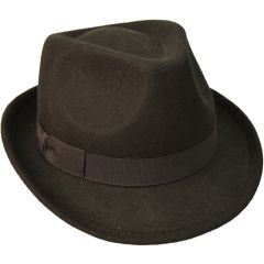 Wool Felt Trilby Hat - Black
